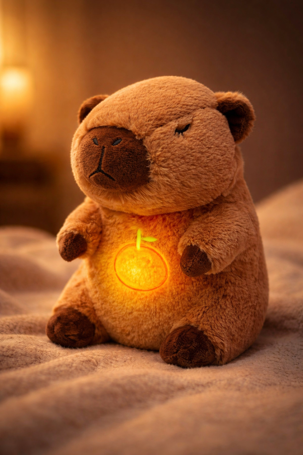Soothie Capy Companion™ – Breathing Plush Sleep Buddy with Light and Sound