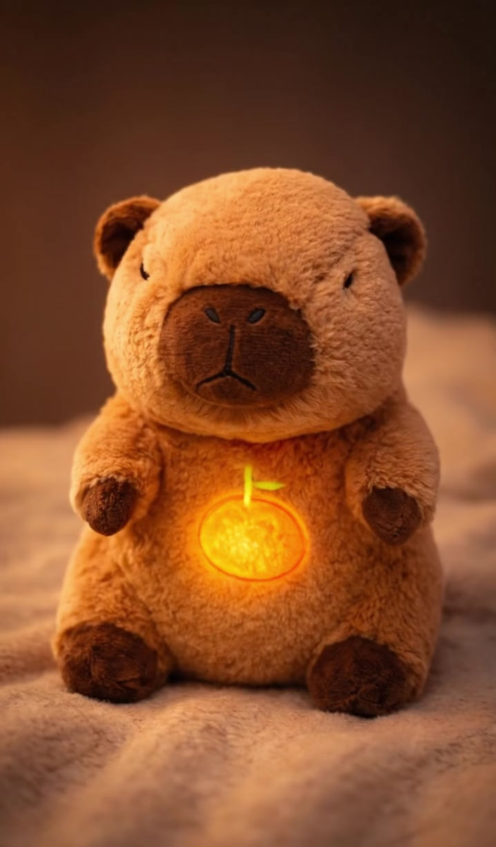 Soothie Capy Companion™ – Breathing Plush Sleep Buddy with Light and Sound